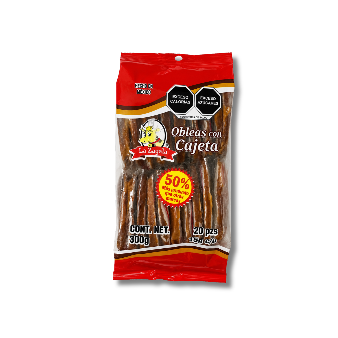 OBLEA CAJETA 15 GR - LA ZAGALA  - BOLSA 20 PZ - PACK 16 BOLSAS