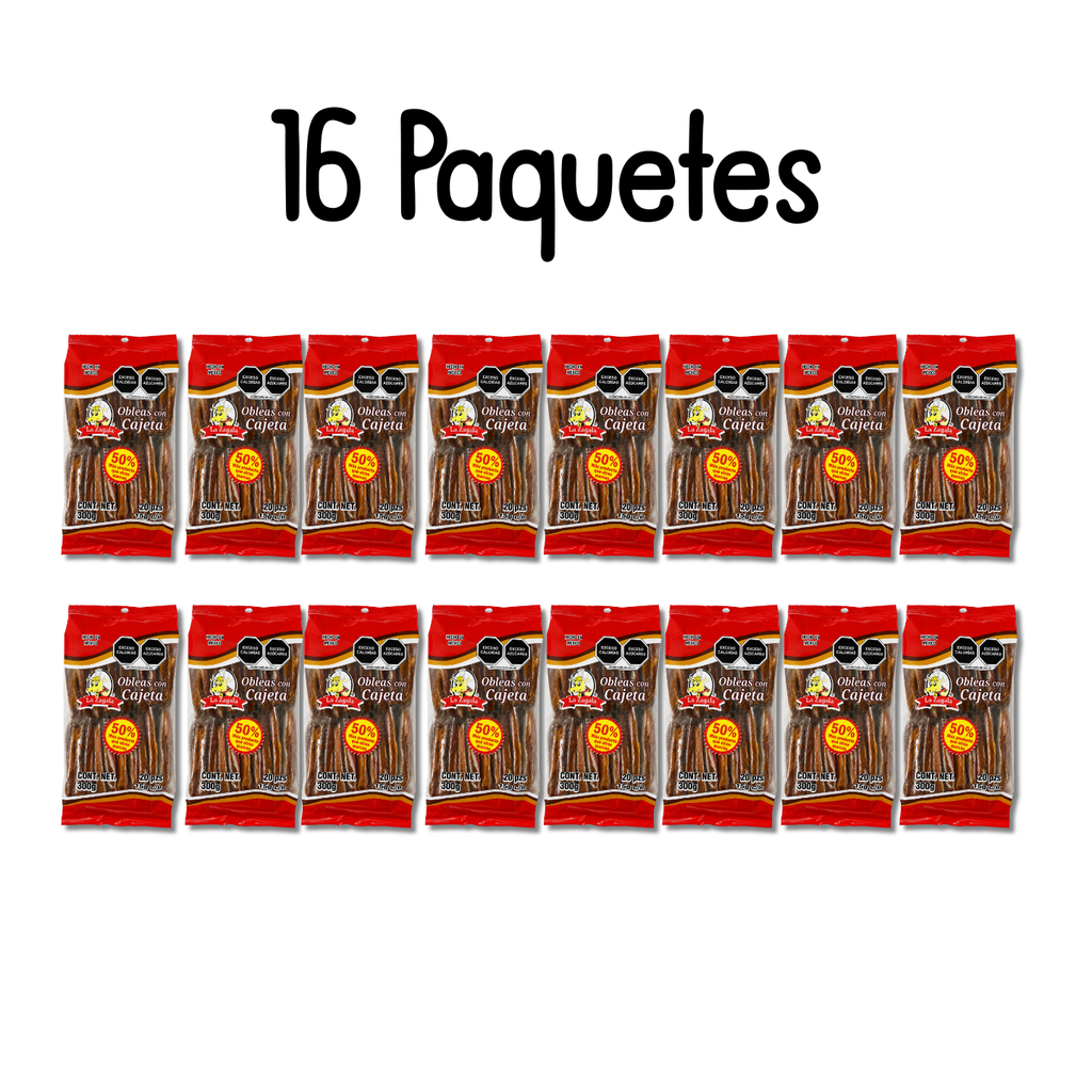 OBLEA CAJETA 15 GR - LA ZAGALA  - BOLSA 20 PZ - PACK 16 BOLSAS