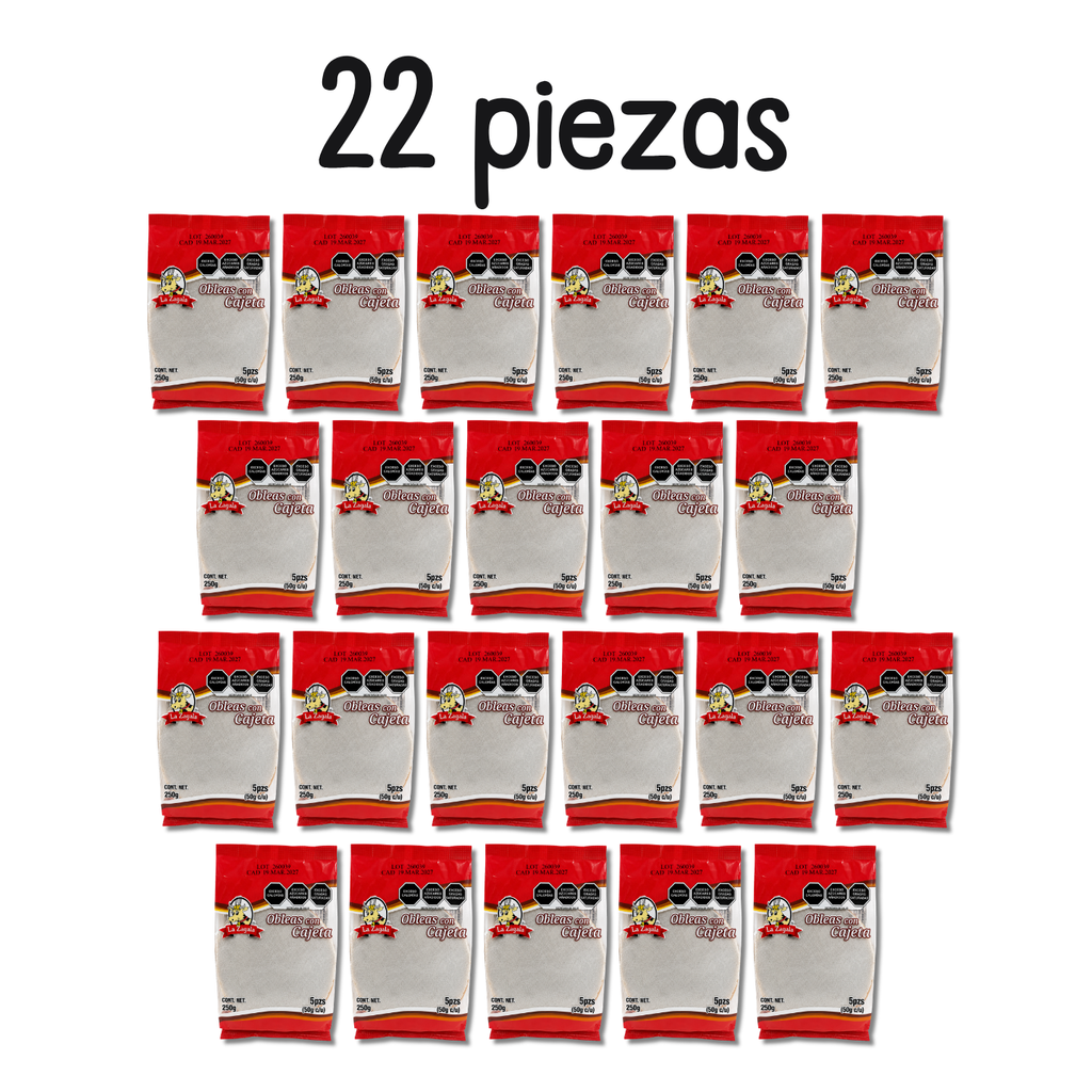 OBLEA CAJETA  50 GR LA ZAGALA  - BOLSA 5 PZ - PACK 22 BOLSAS