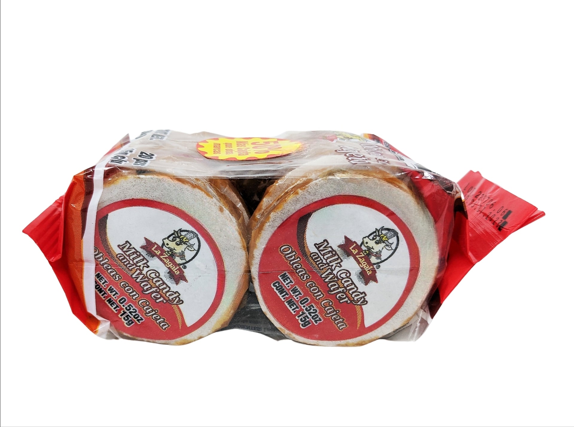 OBLEA CAJETA 15 GR - LA ZAGALA  - BOLSA 20 PZ - PACK 16 BOLSAS