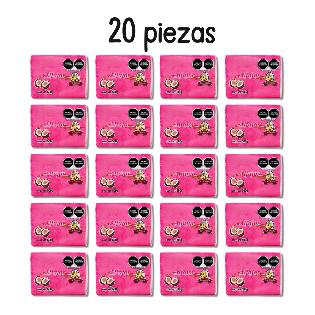 ALFAJOR COCO BARRA 500 GR LA ZAGALA - PACK 20 BARRAS