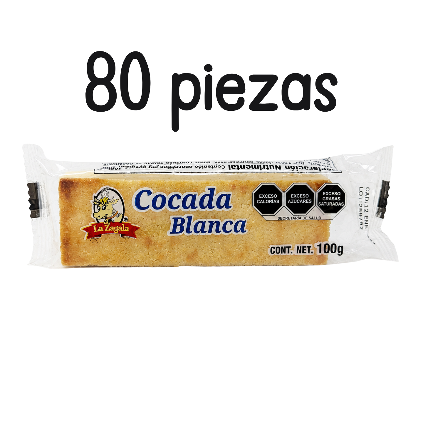 COCADA 100 GR - LA ZAGALA - PACK DE 80 PZS