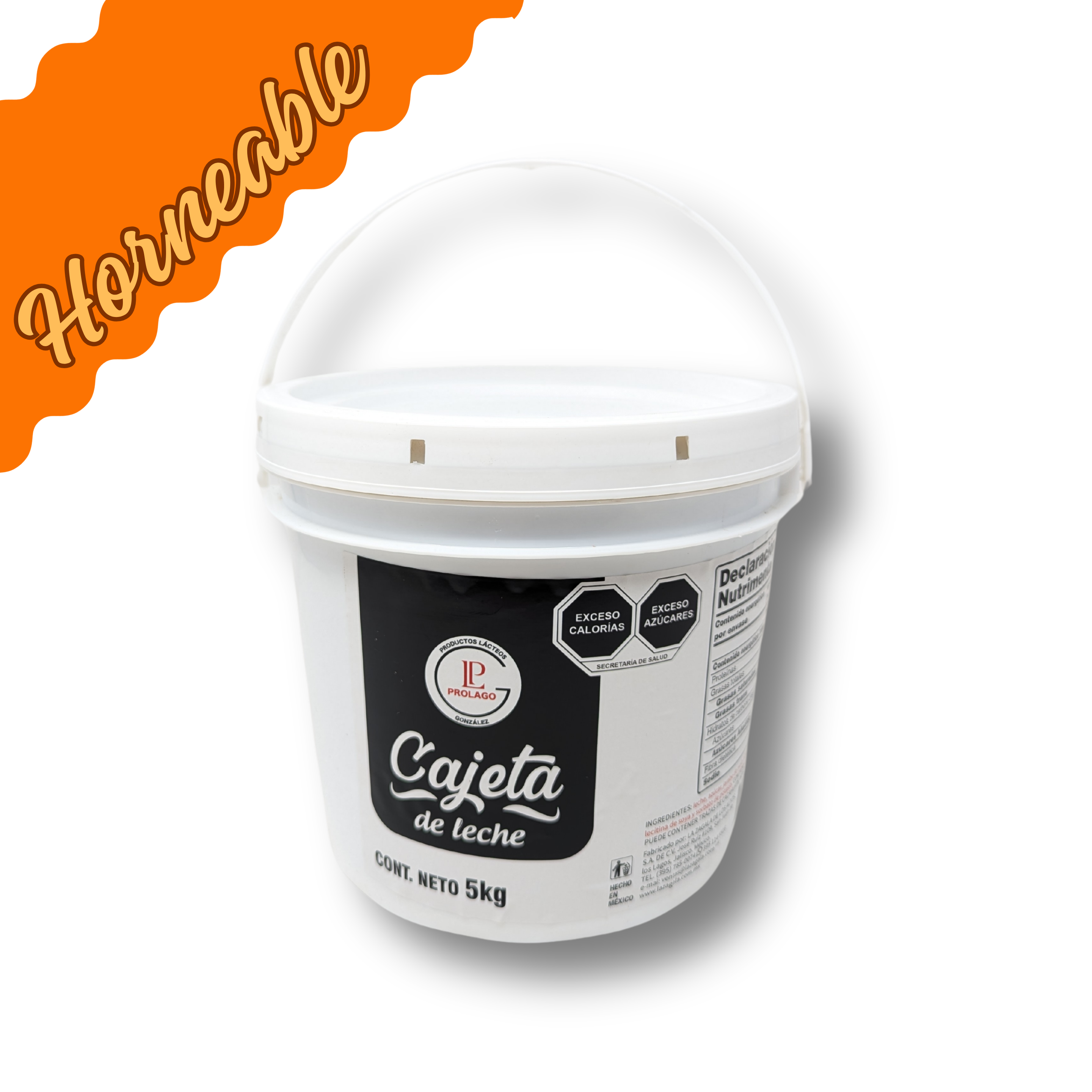 Cajeta Prolago Horneable Alta Repostería Cubeta 5 Kgs