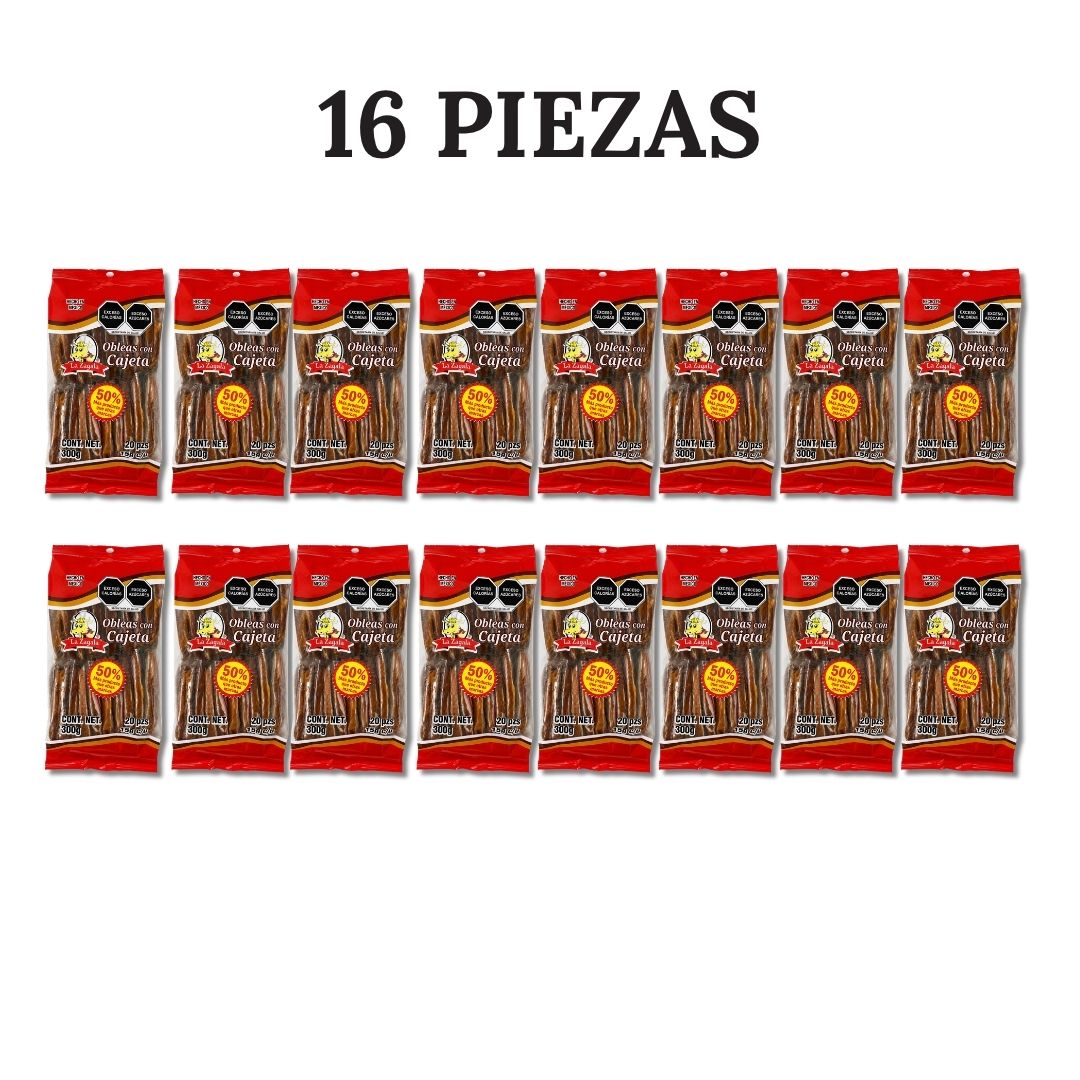 OBLEA CAJETA 15 GR - LA ZAGALA  - BOLSA 20 PZ - PACK 16 BOLSAS