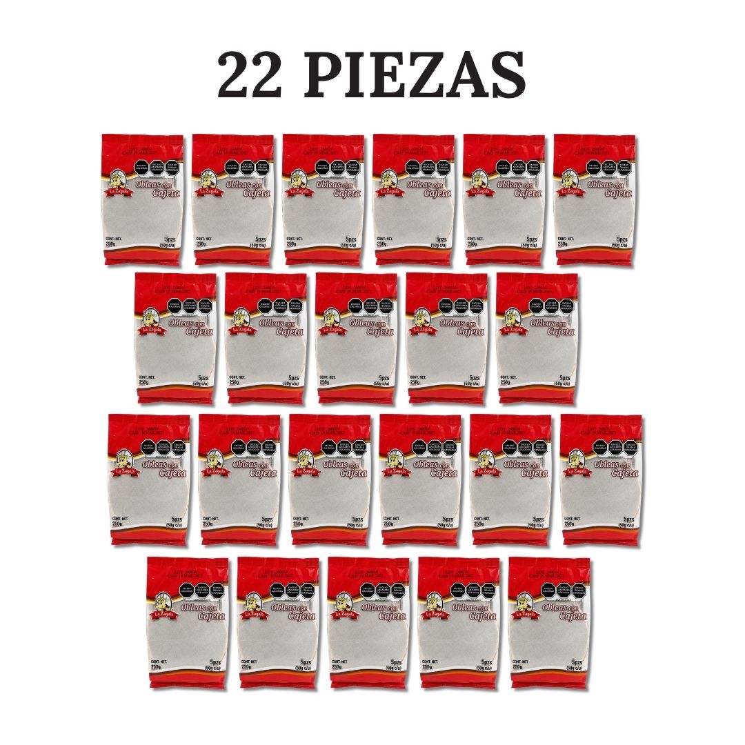 OBLEA CAJETA  50 GR LA ZAGALA  - BOLSA 5 PZ - PACK 22 BOLSAS